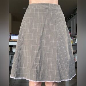 Vintage Brown Plaid Lace Trim Old Navy Checkered Skirt 2
